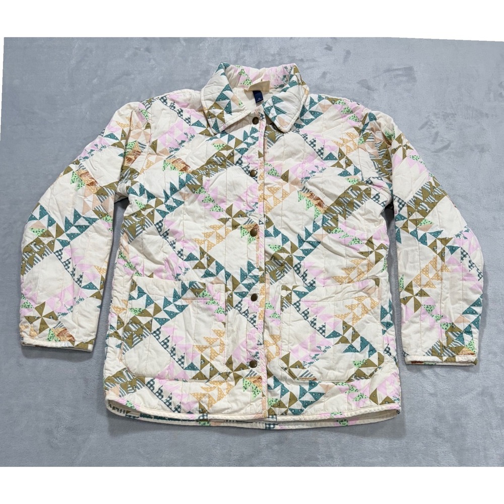 Universal Thread Womens Quilted Patchwork Chore Jacket XS Boho Chic Cozy Prairie